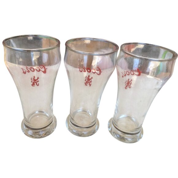 3-pc. Coors 10 oz. Collectible Beer Drinking Glasses Clear w/Red Letters 5.5"H - Picture 4 of 8